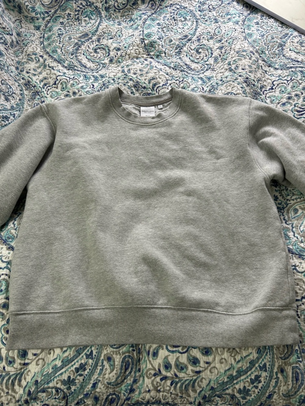 Aritzia cozy fleece Crewneck Sweatshirt in Light Gray large
